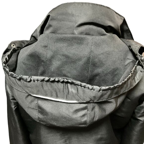 Black Hooded Jacket w/ Removeable Inner Fleece Jacket - Picture 3 of 6